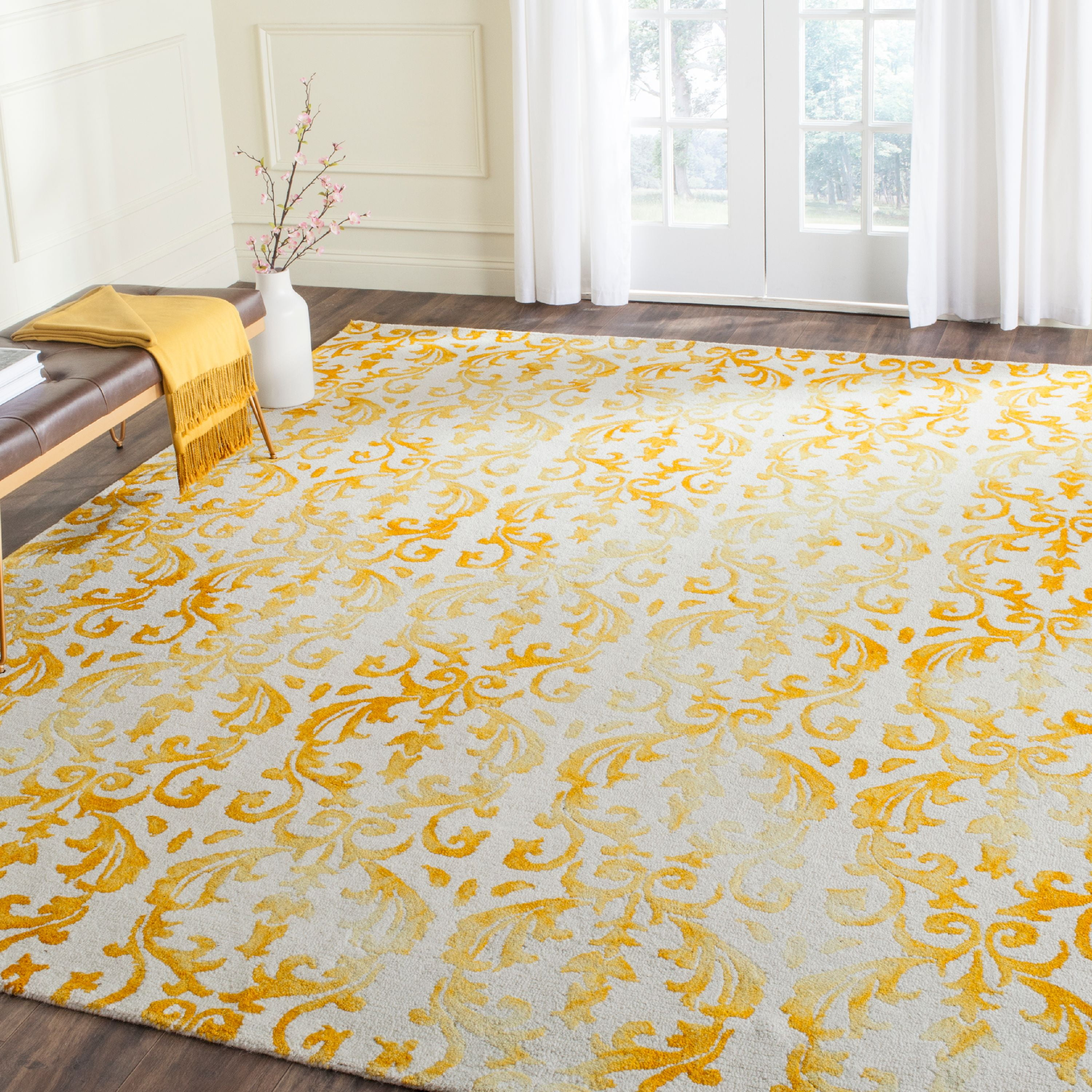 Dip Dye DDY711 Hand Tufted Indoor Area Rug - Ivory/Gold - 8'x10' - Safavieh