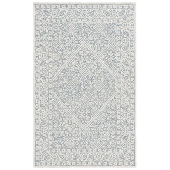 Safavieh Dip Dye Hand Tufted Wool/Cotton Oriental Rug in Gray/Ivory