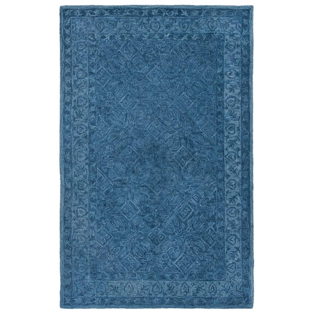 SAFAVIEH Dip Dye Felicia Floral Bordered Area Rug, Navy Blue, 5' x 8'