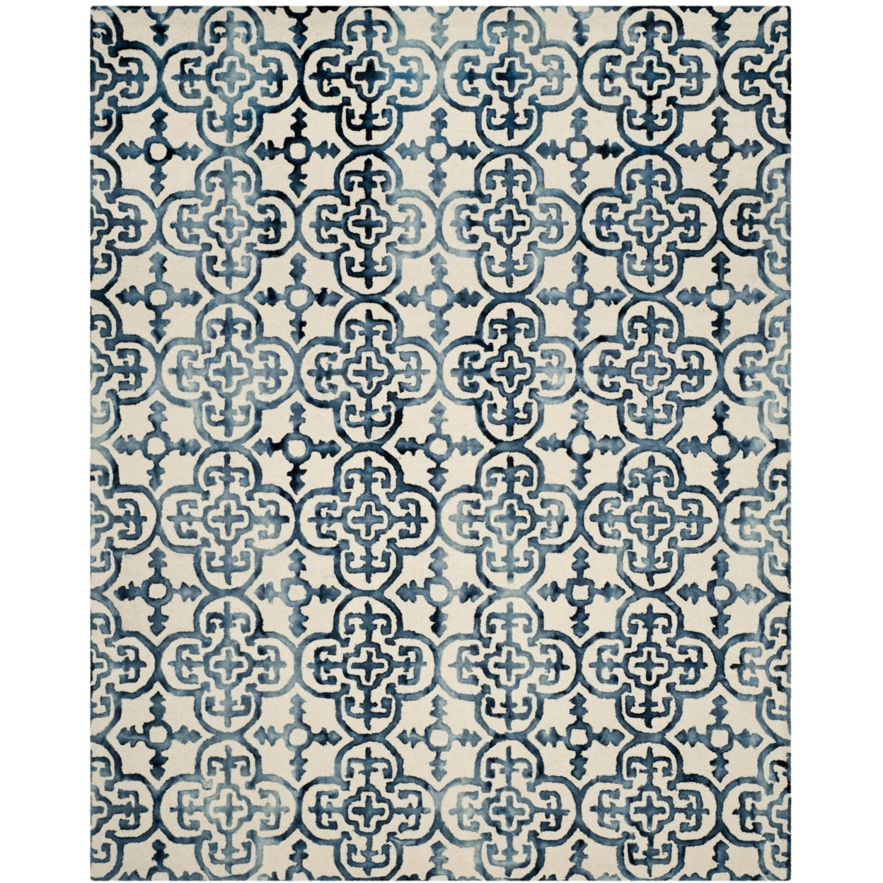 Dip Dye DDY711 Hand Tufted Indoor Runner - Ivory/Navy - 2'3"x10' - Safavieh