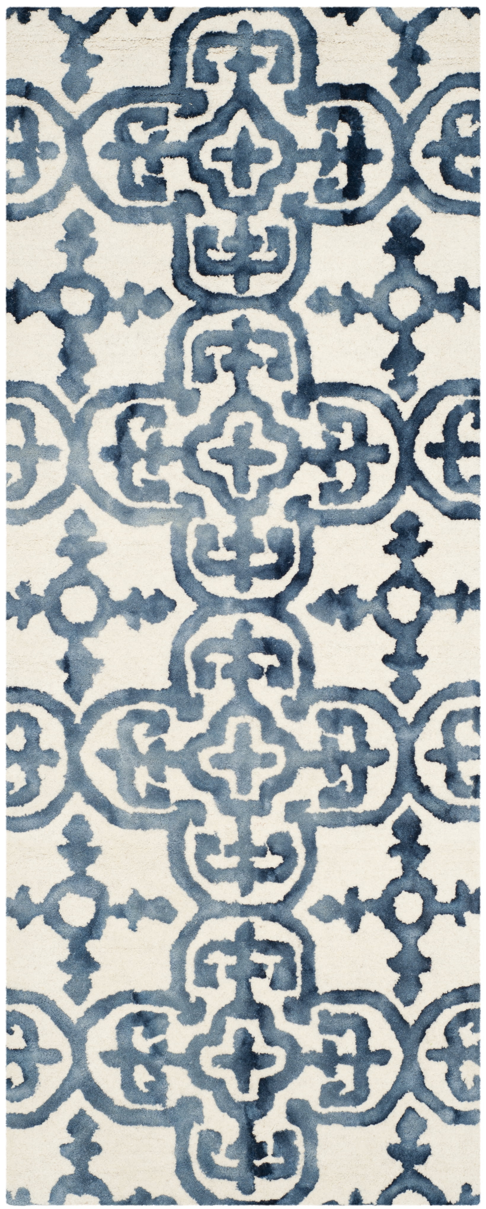 Dip Dye DDY711 Hand Tufted Indoor Runner - Ivory/Navy - 2'3"x6' - Safavieh