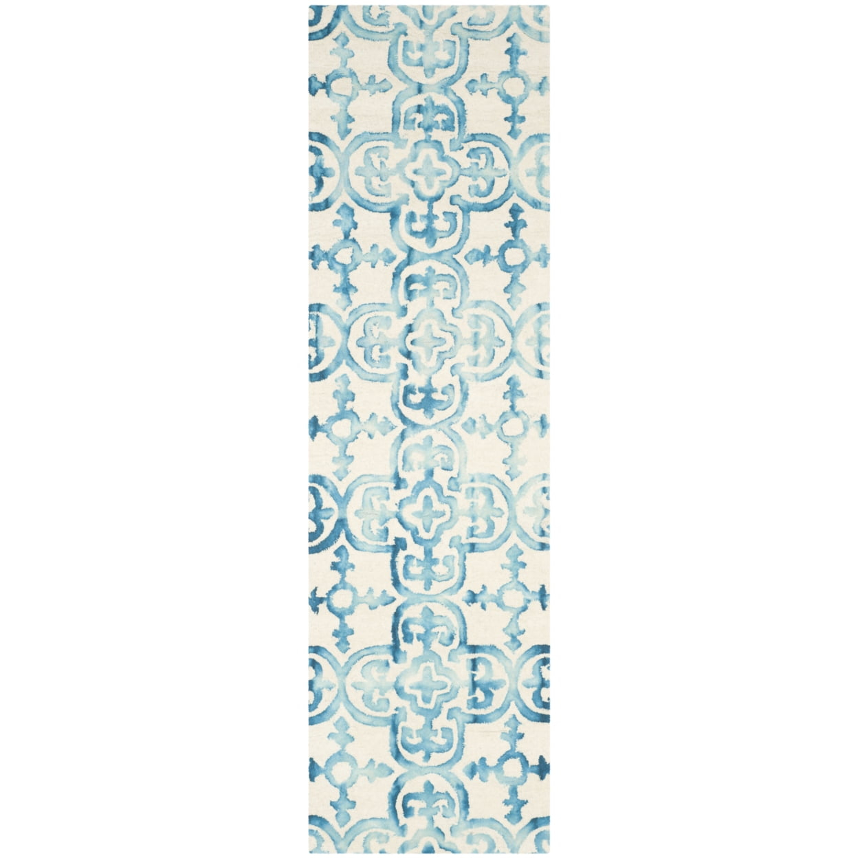 Dip Dye DDY711 Hand Tufted Indoor Runner - Ivory/Turquoise - 2'3"x10' - Safavieh