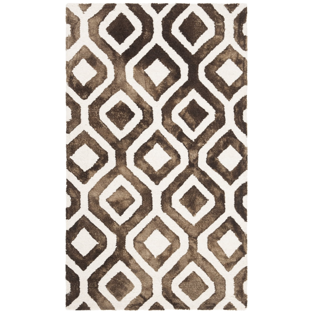 Dip Dye DDY679 Hand Tufted Indoor Accent Rug - Ivory/Chocolate - 3'x5' - Safavieh