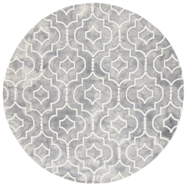 Dip Dye DDY538 Hand Tufted Indoor Area Rug - Grey/Ivory - 5' Round - Safavieh