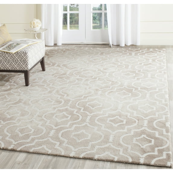 SAFAVIEH Dip Dye Lairos Overdyed Geometric Area Rug, Beige/Ivory, 10' x 14'