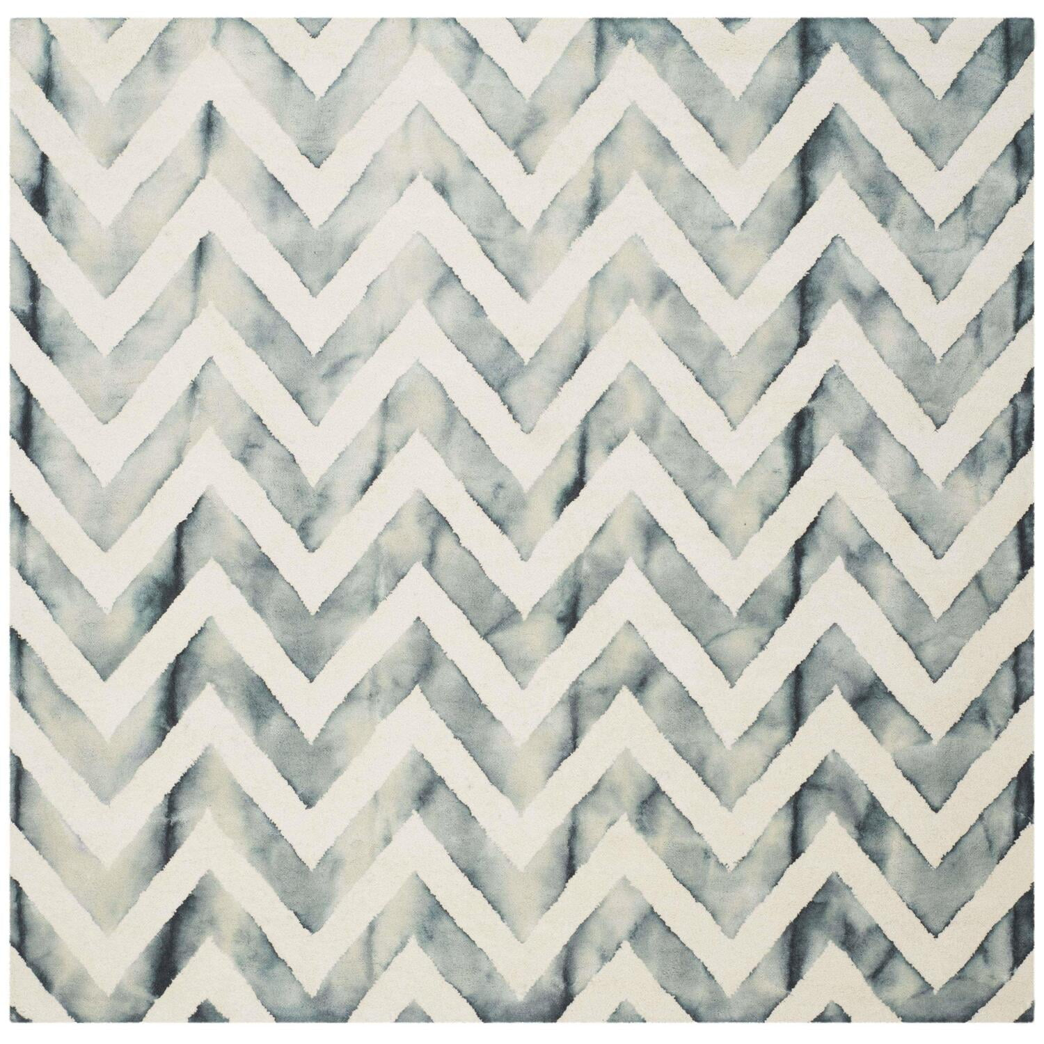 Dip Dye DDY715 Hand Tufted Area Rug - Ivory/Grey - 7'x7' - Safavieh.