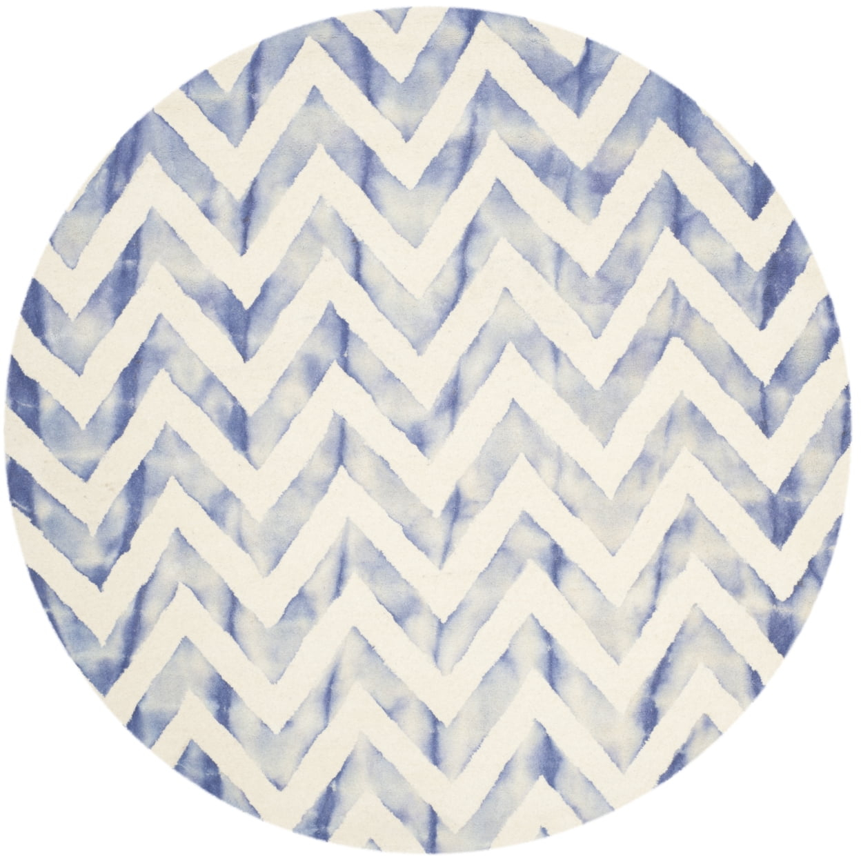 Dip Dye DDY715 Hand Tufted Area Rug - Ivory/Blue - 7' round - Safavieh.