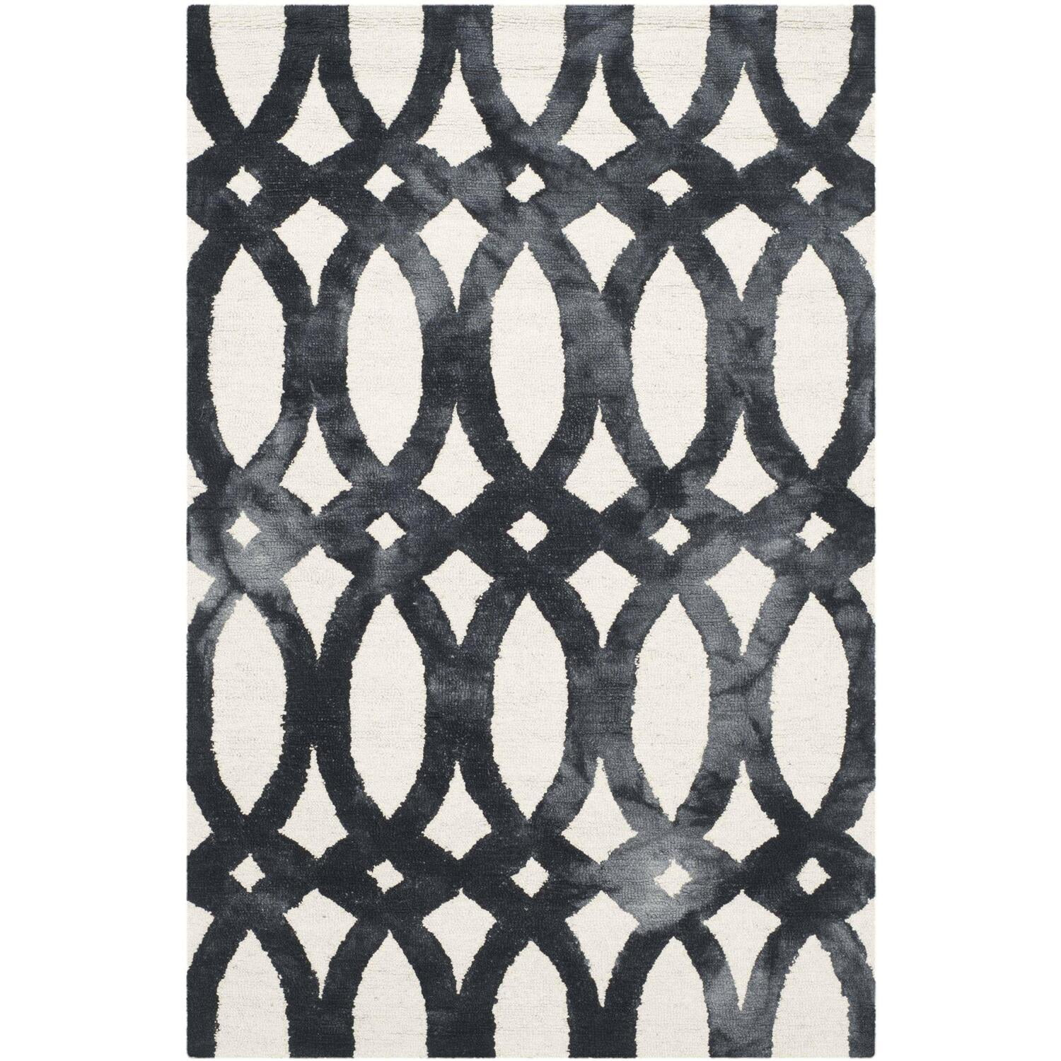 Dip Dye DDY675 Hand Tufted Area Rug - Ivory/Graphite - 4'x6' - Safavieh.
