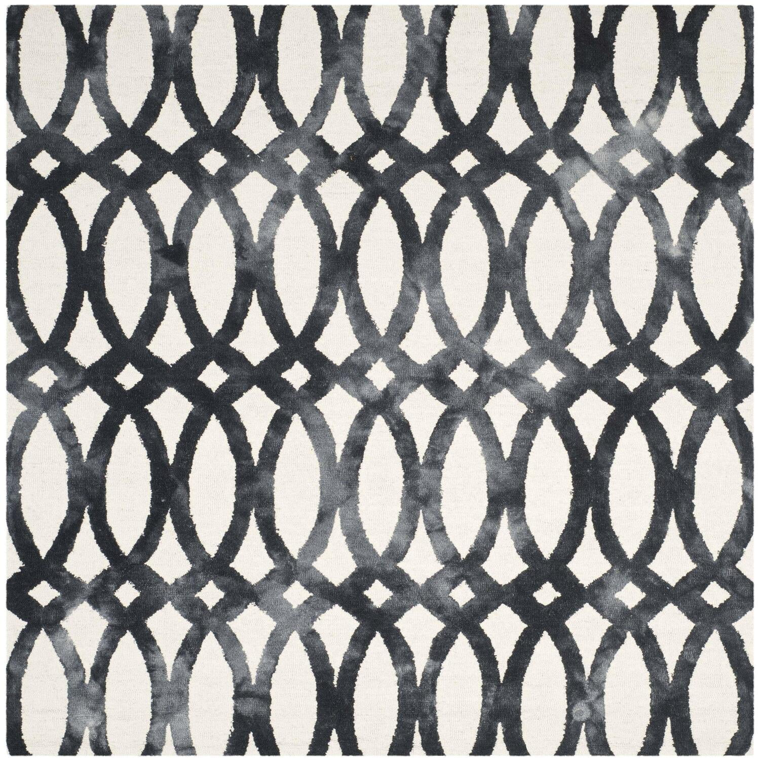 Dip Dye DDY675 Hand Tufted Area Rug - Ivory/Graphite - 7'x7' - Safavieh.