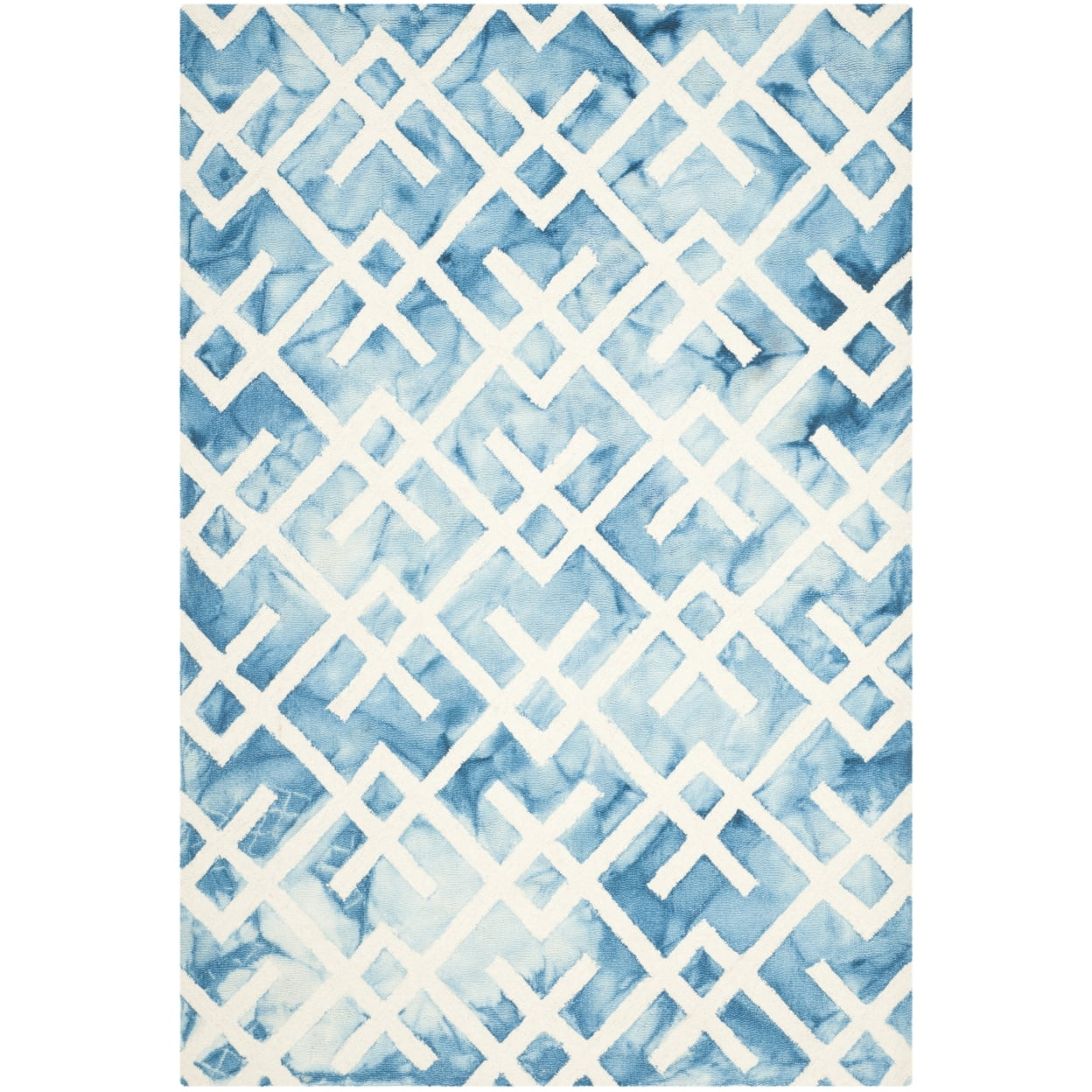 Dip Dye DDY677 Hand Tufted Indoor Area Rug - Blue/Ivory - 4'x6' - Safavieh