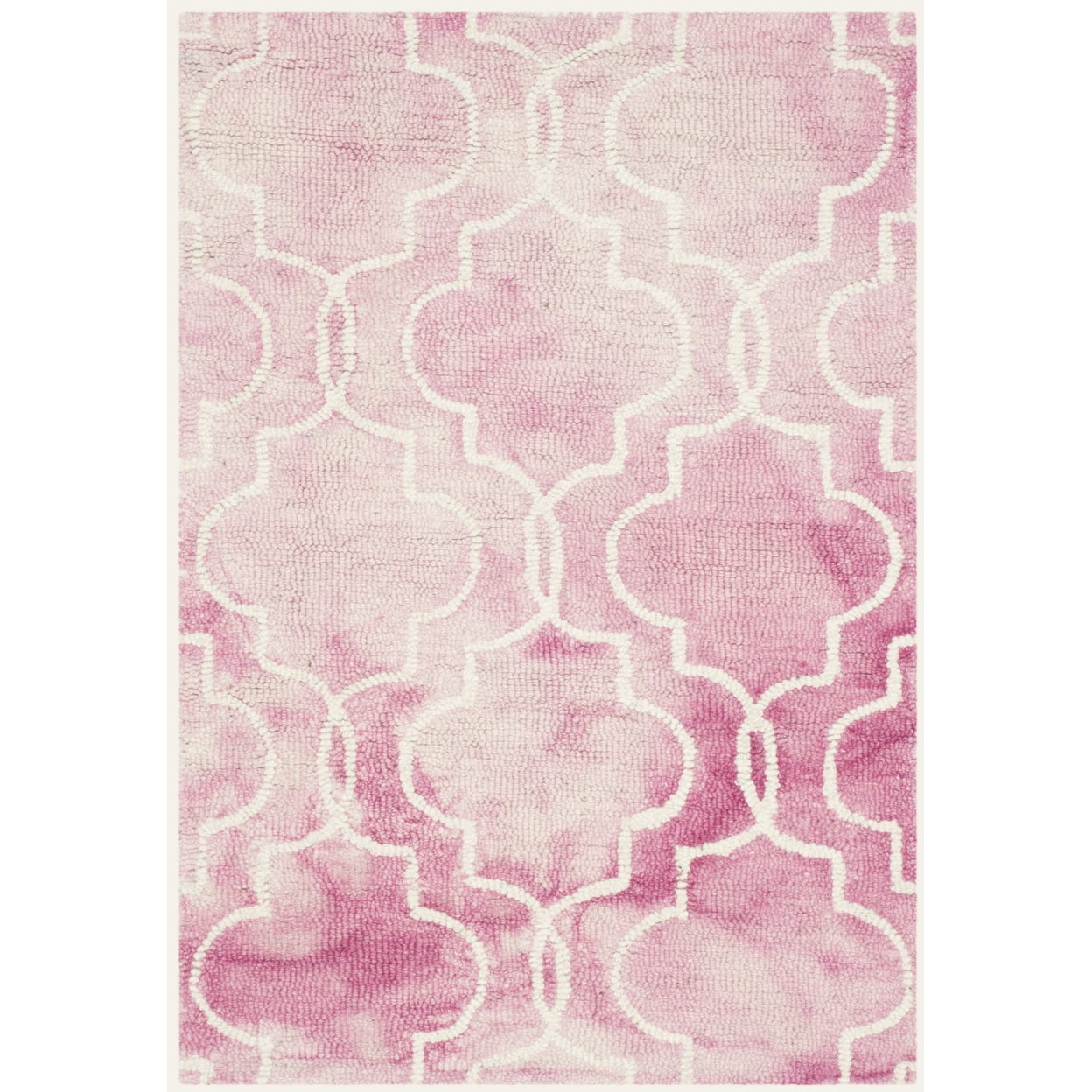 Dip Dye DDY676 Hand Tufted Accent Rug - Rose/Ivory - 2'x3' - Safavieh.