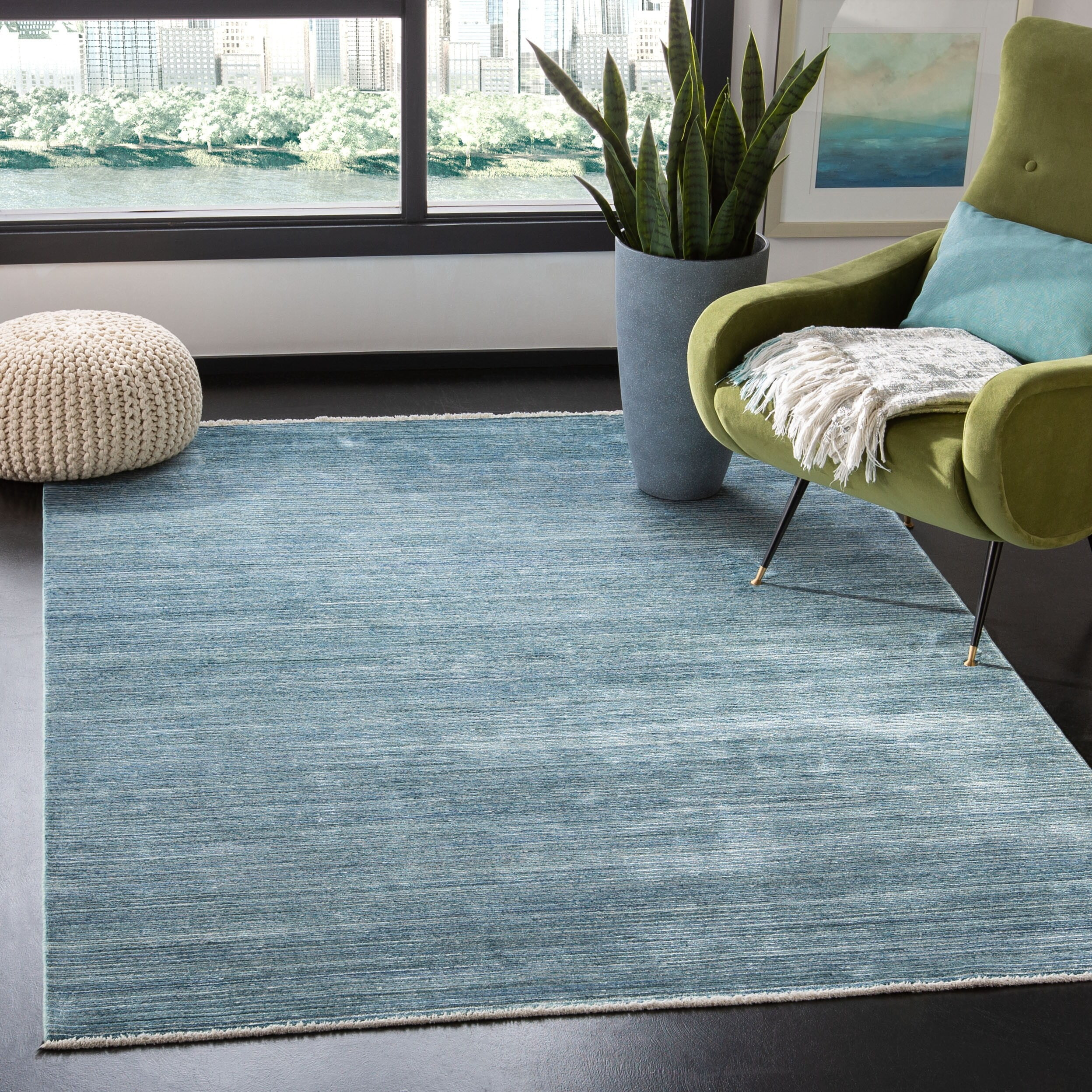 SAFAVIEH Dream Ethelyn Abstract Area Rug, Blue/Grey, 5' x 8'