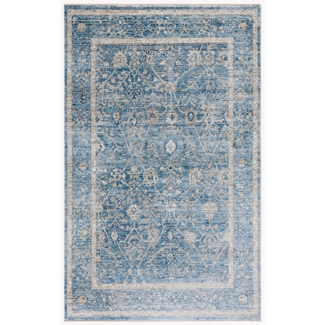 Dream DRM402 Power Loomed Accent Rug - Grey/Turquoise - 2'6"x4' - Safavieh.