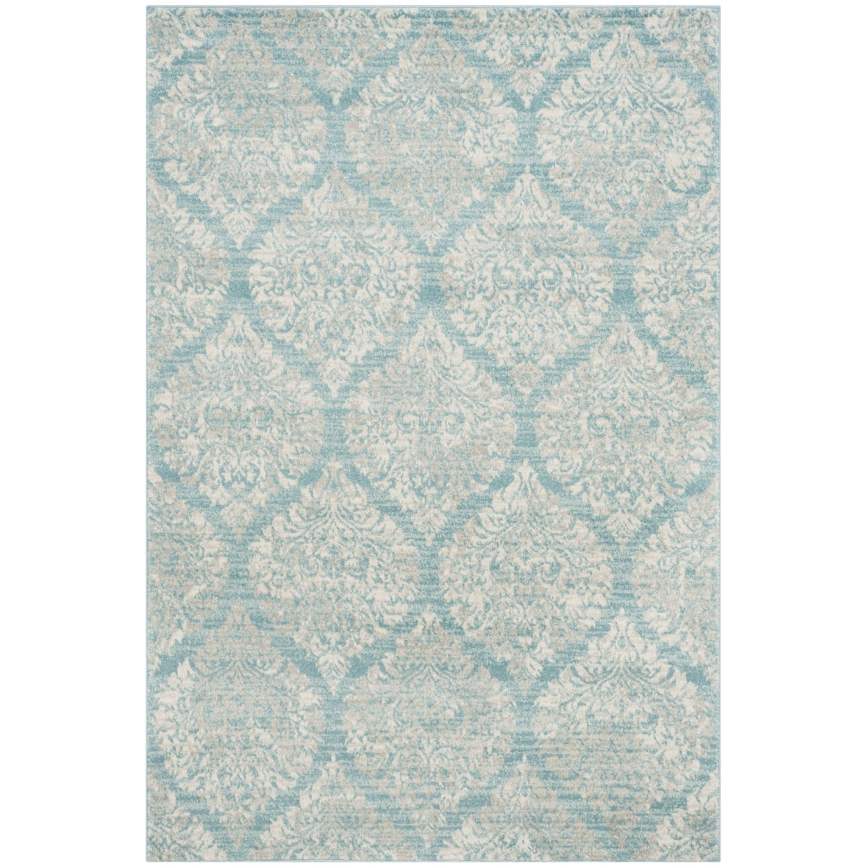 SAFAVIEH Evoke Lagrange Geometric Area Rug, Light Blue/Ivory, 4' x 6'