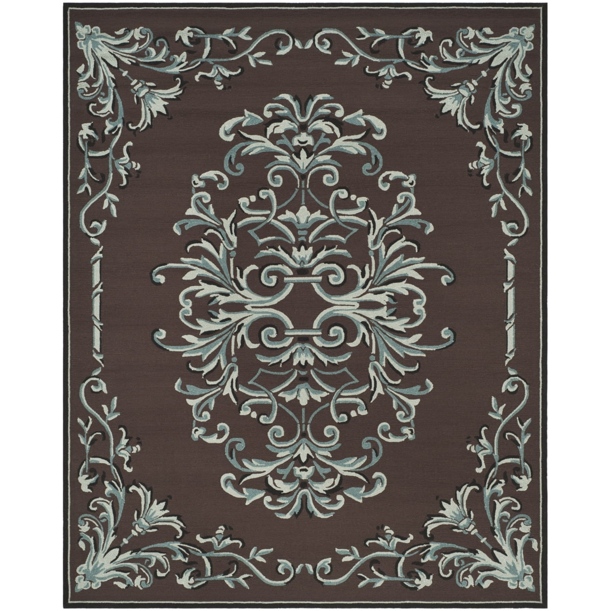 SAFAVIEH Easy Care Chanelle Floral Area Rug, Chocolate/Multi, 3' x 5'