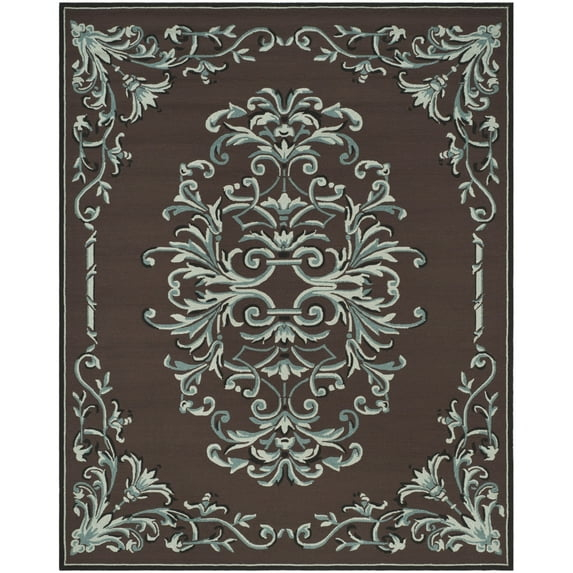 SAFAVIEH Easy Care Chanelle Floral Area Rug, Chocolate/Multi, 3' x 5'