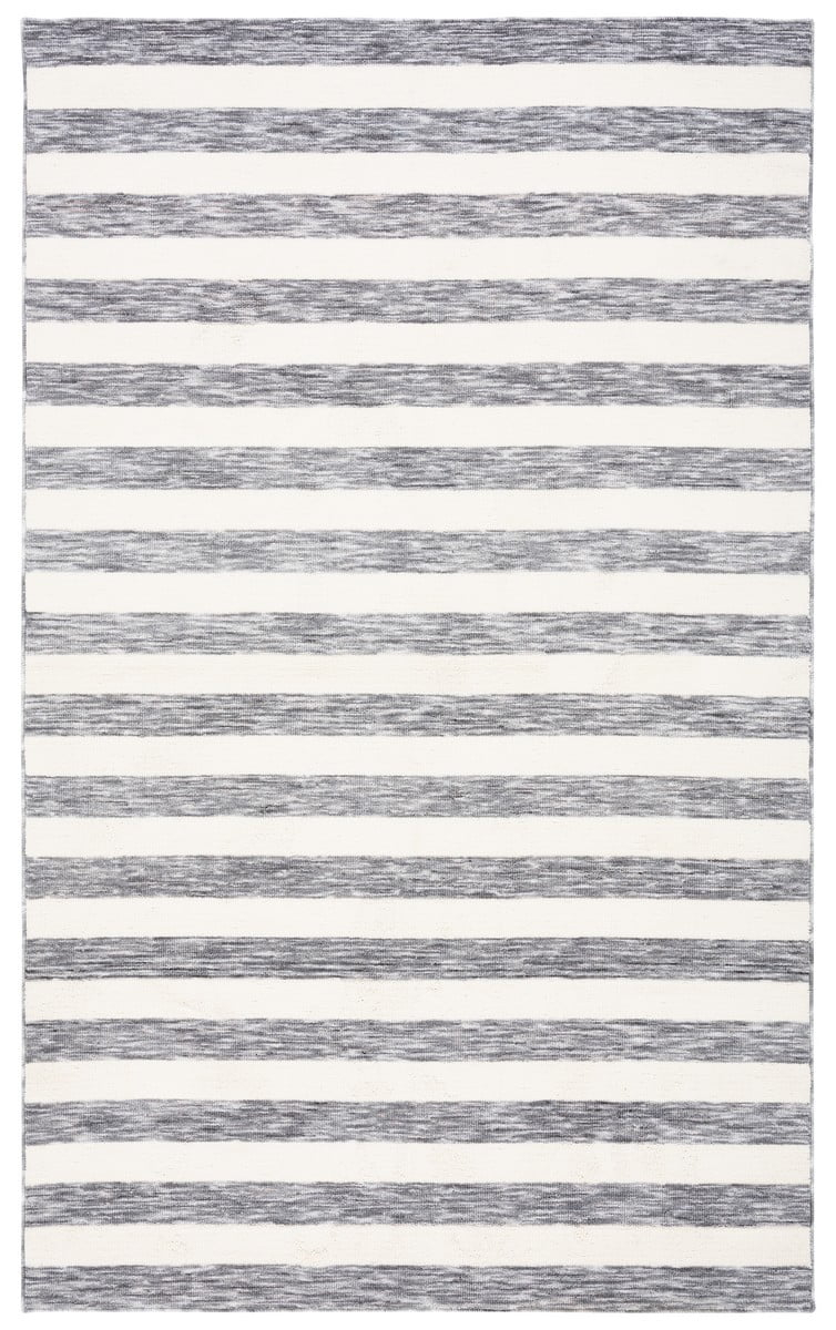 SAFAVIEH Easy Care Fergal Stripe Area Rug, 5' x 8', Dark Grey/Ivory