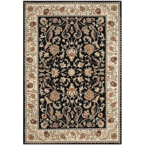 Easy Care EZC101 Hand Hooked Accent Rug - Black/Ivory - 2'x3' - Safavieh.