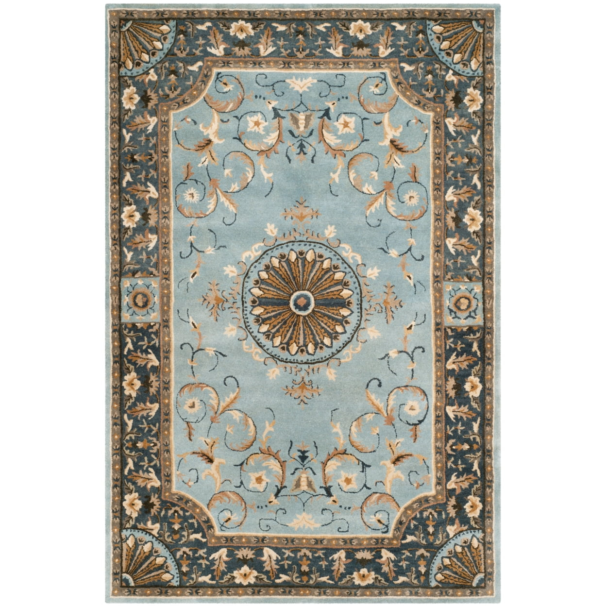 SAFAVIEH Empire Naira Oriental Wool Area Rug, Blue, 6' x 9'