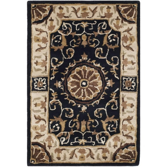 SAFAVIEH Empire Naira Oriental Wool Area Rug, Black/Ivory, 2' x 3'