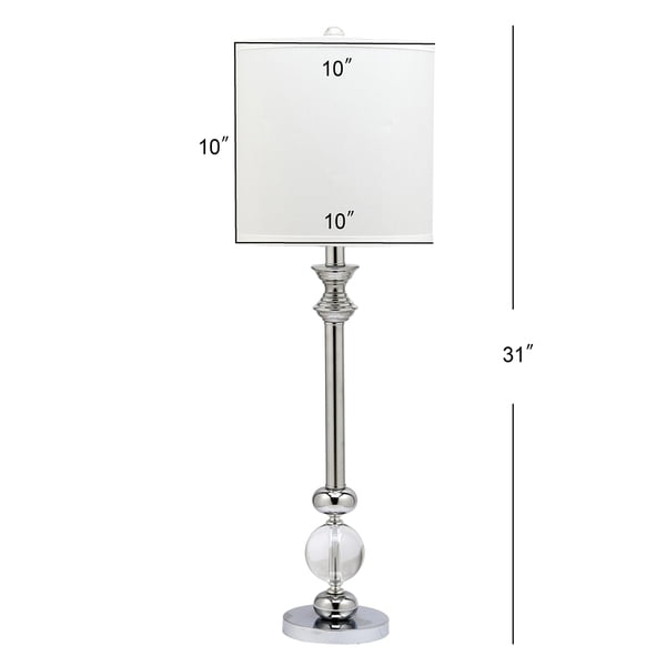 SAFAVIEH Erica 31 in. H Crystal Candlestick Table Lamp, Clear, Set of 2