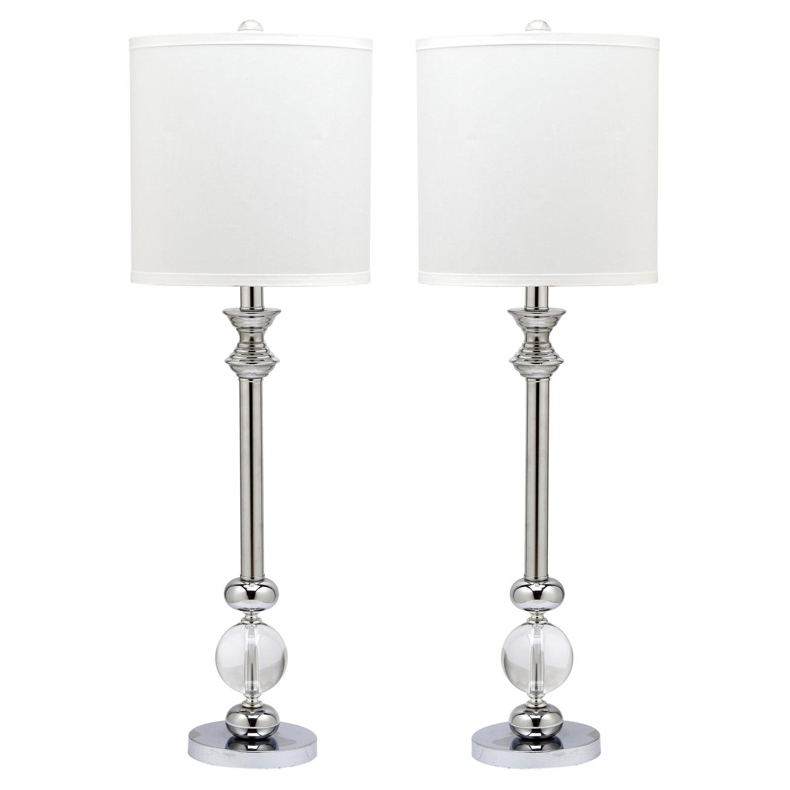 SAFAVIEH Erica 31 in. H Crystal Candlestick Table Lamp, Clear, Set of 2