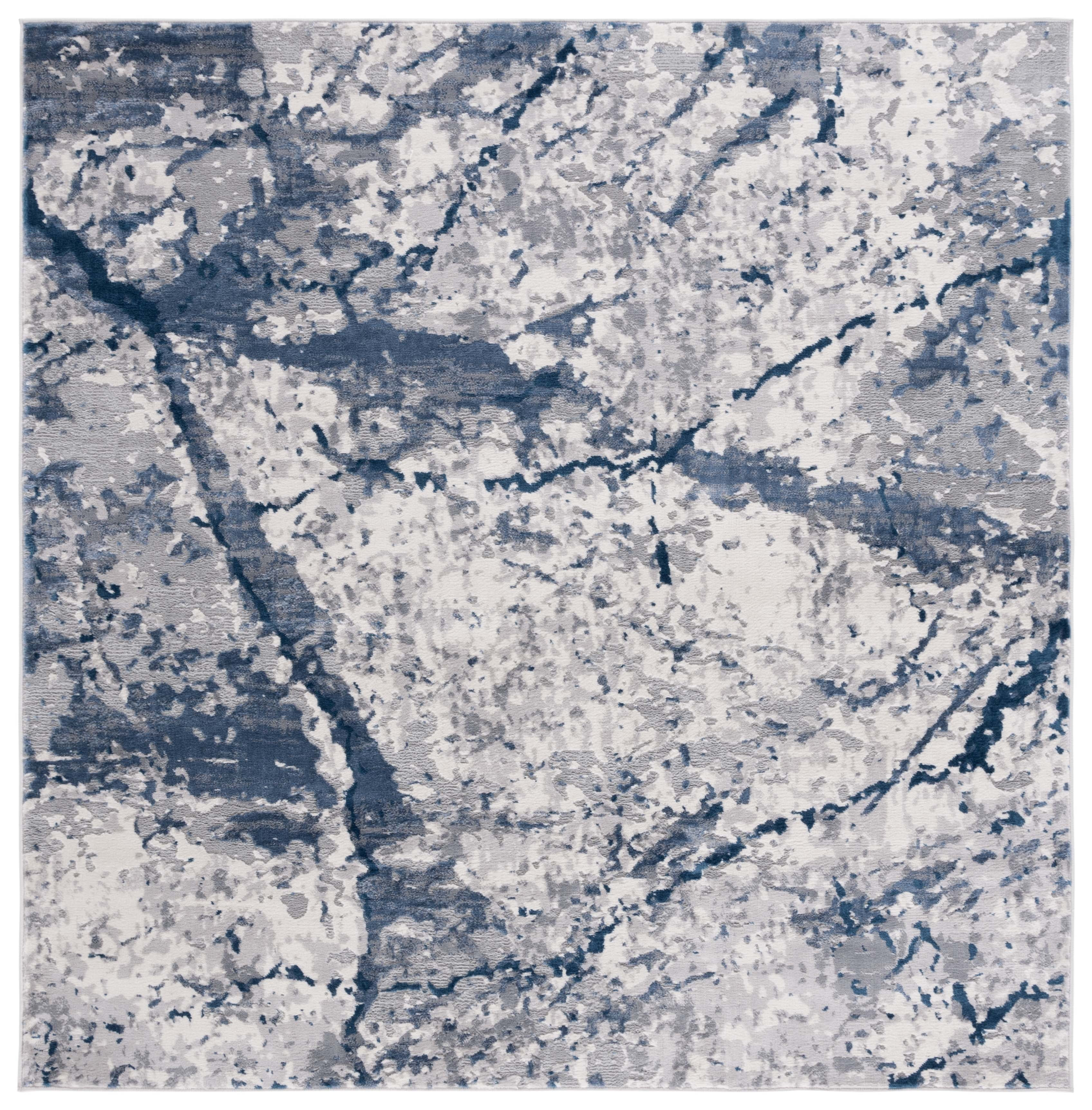 SAFAVIEH Eternal Alexanndria Abstract Area Rug, Grey/Blue, 6'7" x 6'7" Square