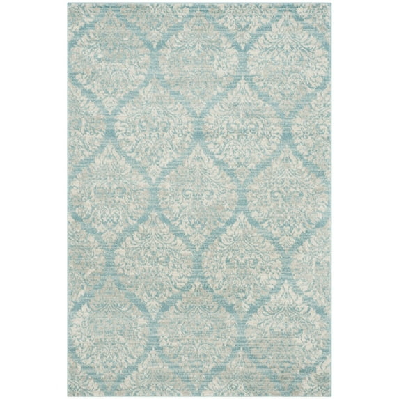 SAFAVIEH Evoke Lagrange Geometric Area Rug, Light Blue/Ivory, 4' x 6'