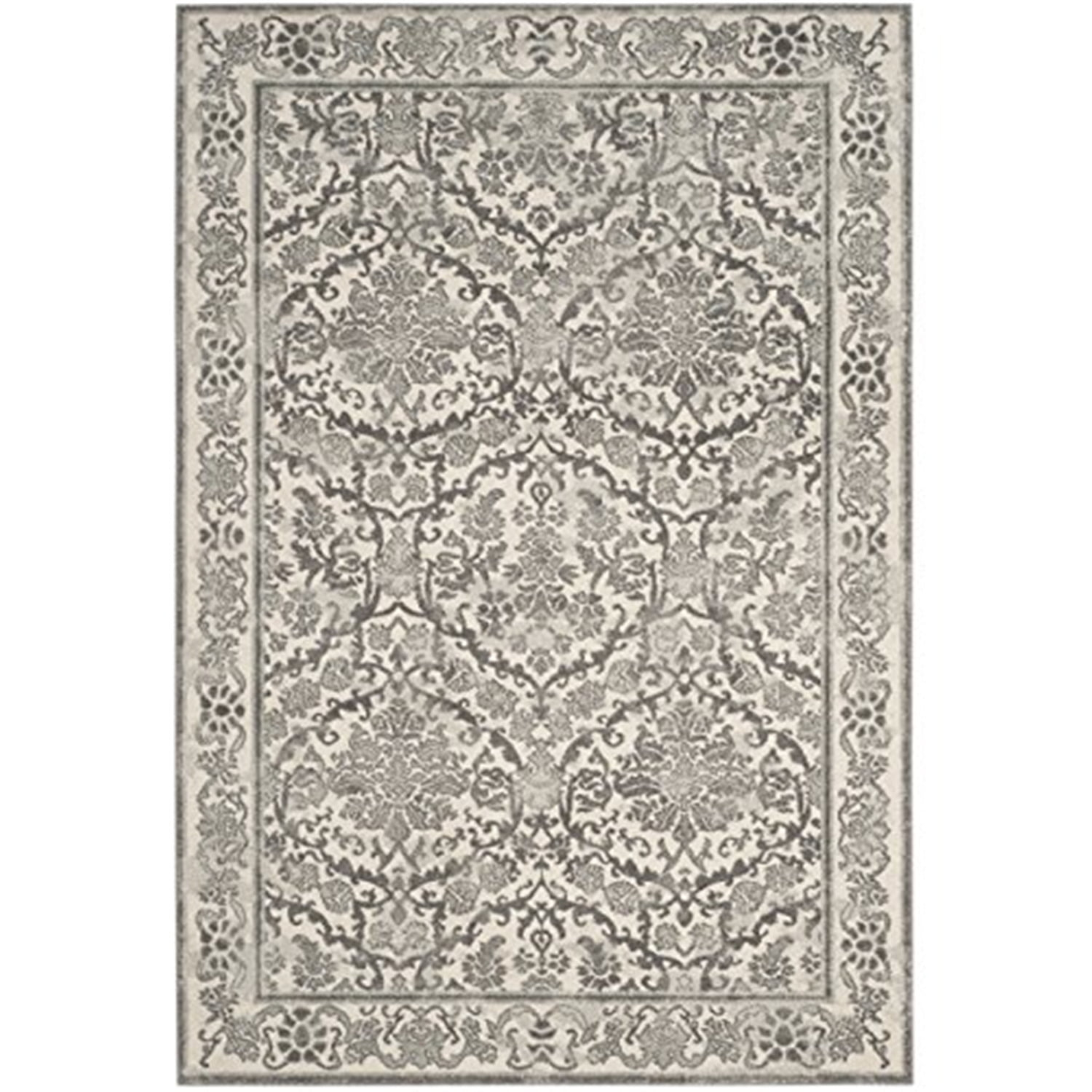 SAFAVIEH Evoke Lorna Traditional Bordered Area Rug, Ivory/Grey, 10' x 14'