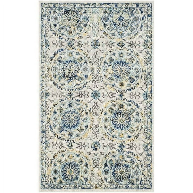 Evoke EVK252 Power Loomed Accent Rug - Ivory/Blue - 3'x5' - Safavieh.
