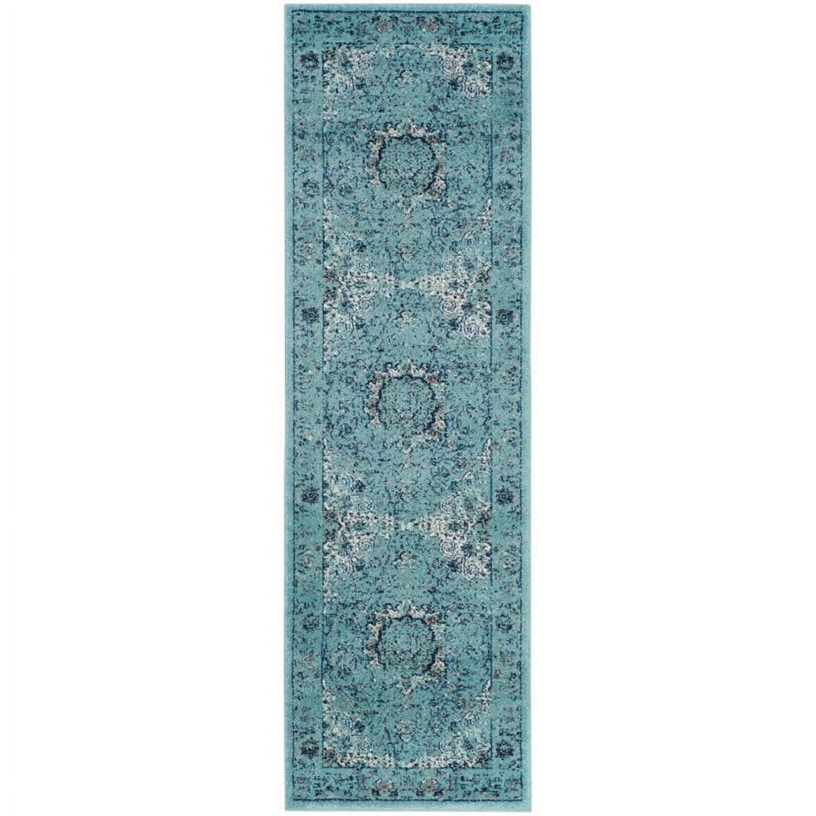 SAFAVIEH Evoke Teale Traditional Bordered Area Rug, Light Blue, 9' x 12'