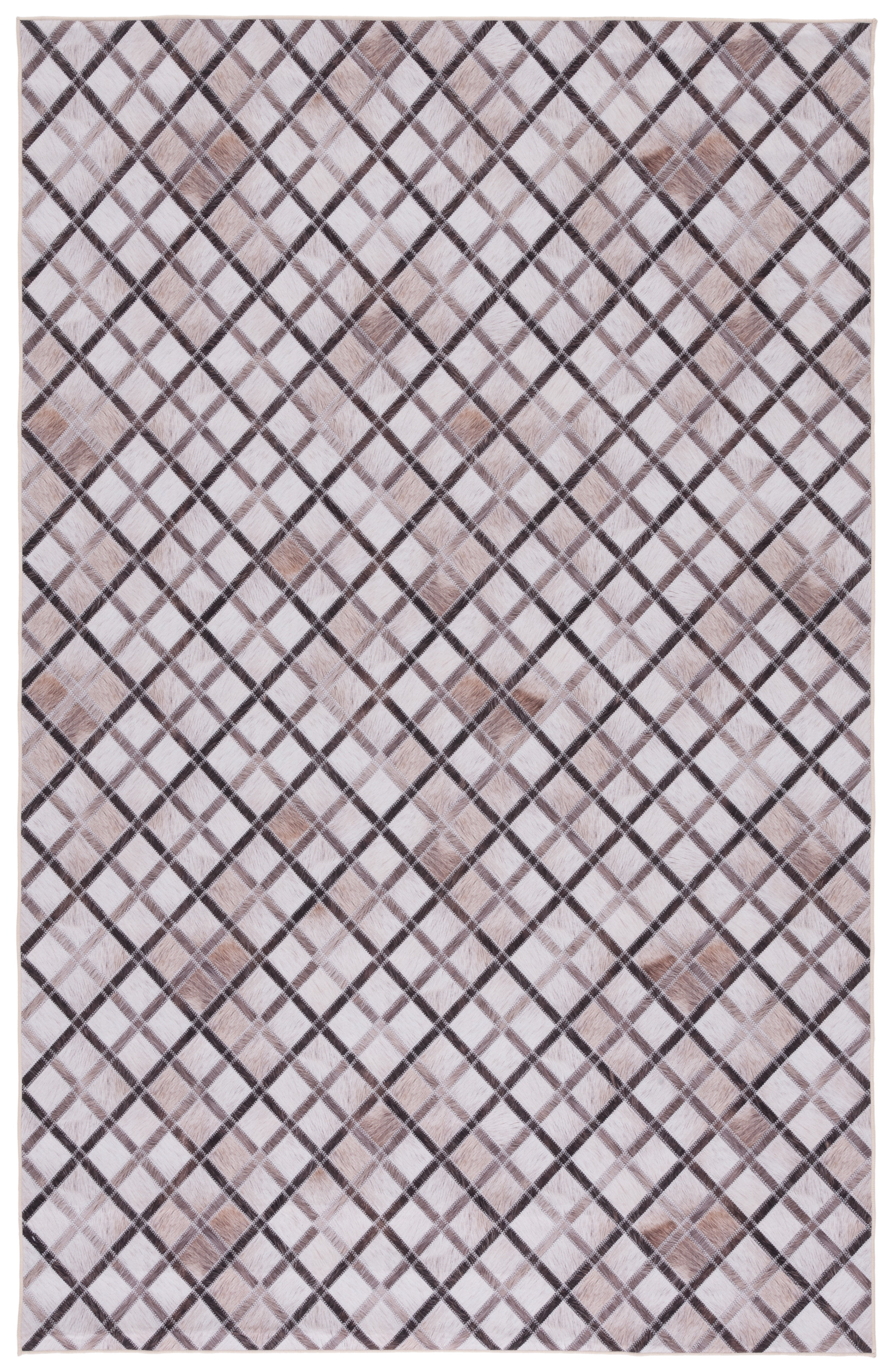 SAFAVIEH Faux Hide Cybill Diamond Area Rug, Beige/Brown, 9' x 12'