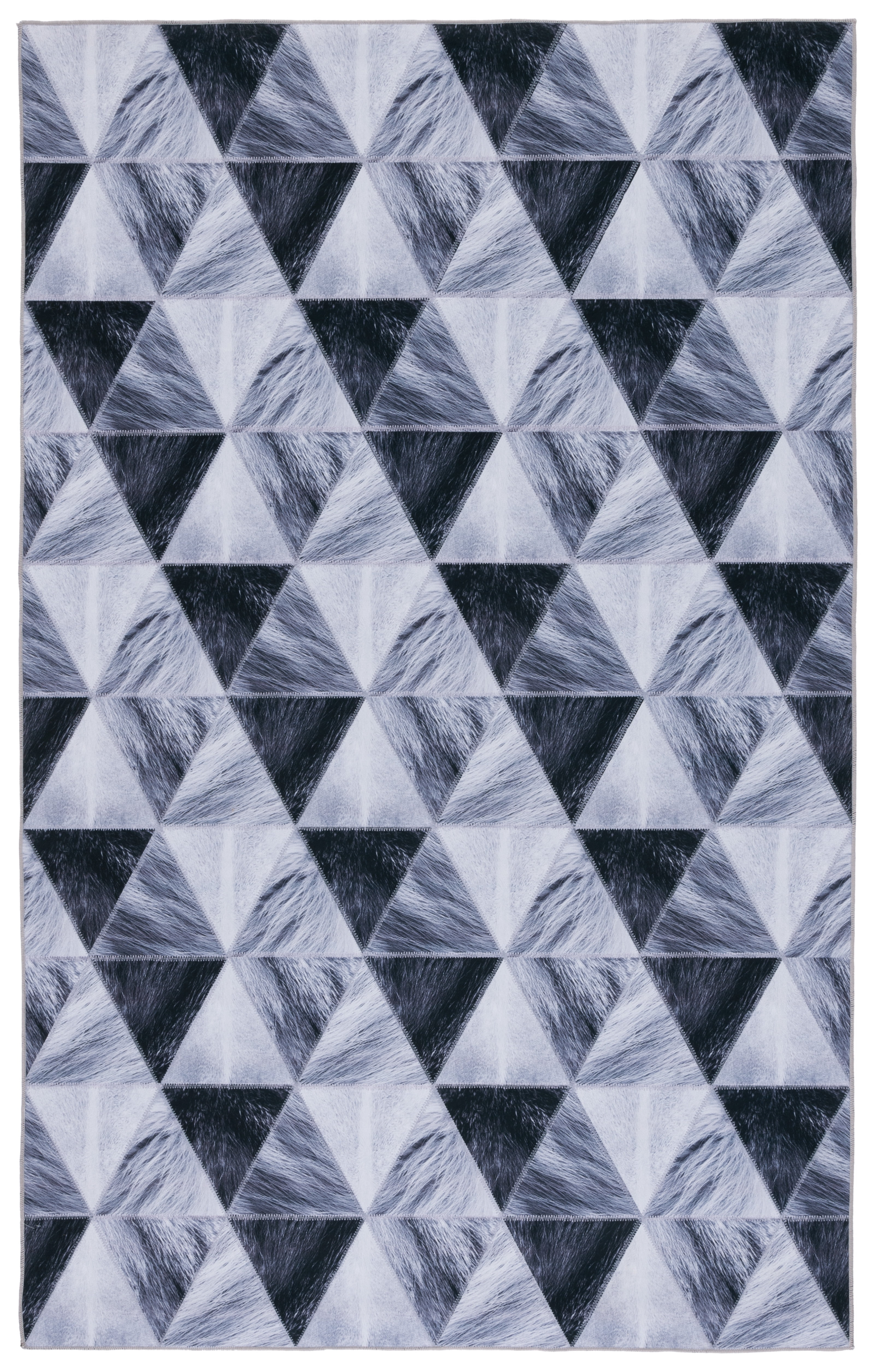 SAFAVIEH Faux Hide Daffodil Diamond Area Rug, Light Grey/Dark Grey, 3' x 5'