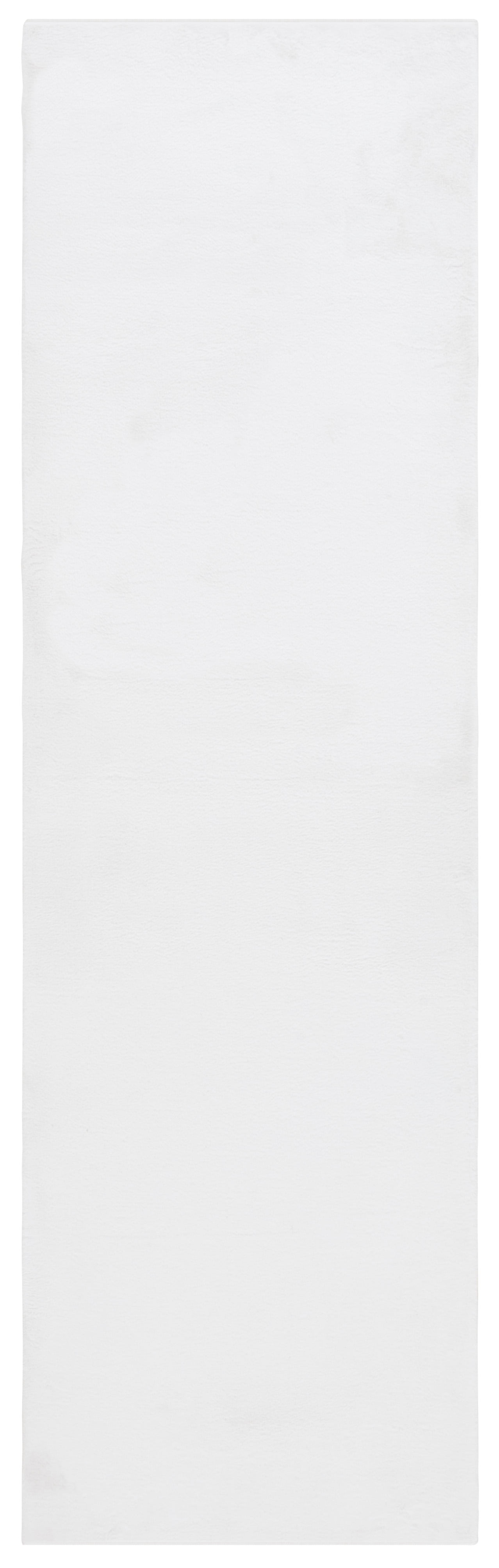 SAFAVIEH Faux Rabbit Fur Daven Solid Polyester Machine Washable Runner Rug, Ivory, 2'3" x 10'