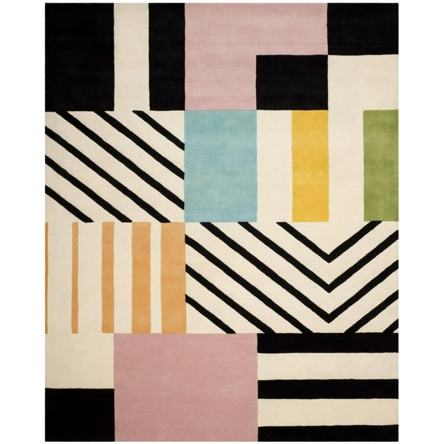 SAFAVIEH Fifth Avenue Bronagh Geometric Area Rug, Ivory/Black, 10' x 14'