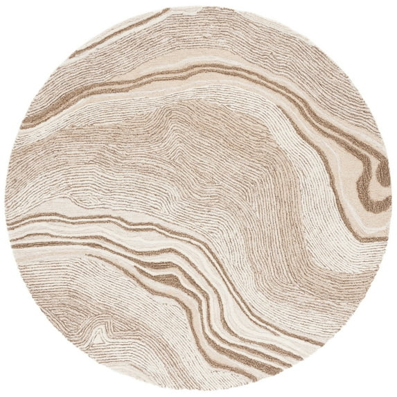 Fifth Avenue FTV121 Hand Tufted Indoor Area Rug - Beige/Ivory - 4' Round - Safavieh