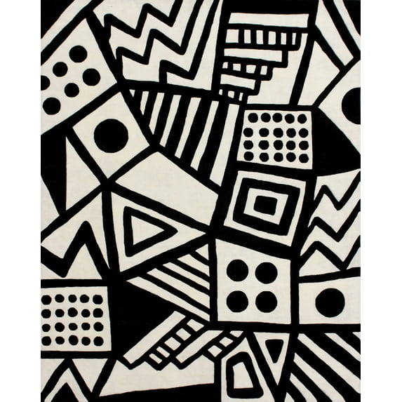 Fifth Avenue FTV124 Hand Tufted Area Rug - Ivory/Black - 3'x5' - Safavieh.