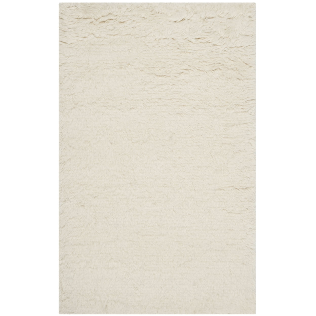 SAFAVIEH Flokati Gisselle Solid Wool Area Rug, Ivory, 2'6" x 4'