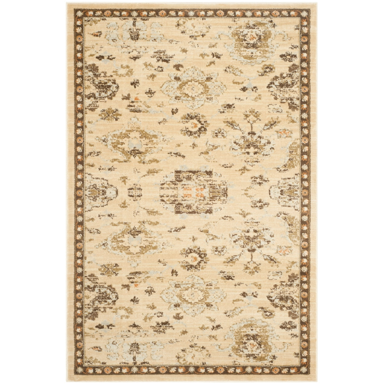 SAFAVIEH Florenteen Emory Abstract Overdyed Area Rug, Ivory/Brown, 4' x 6'
