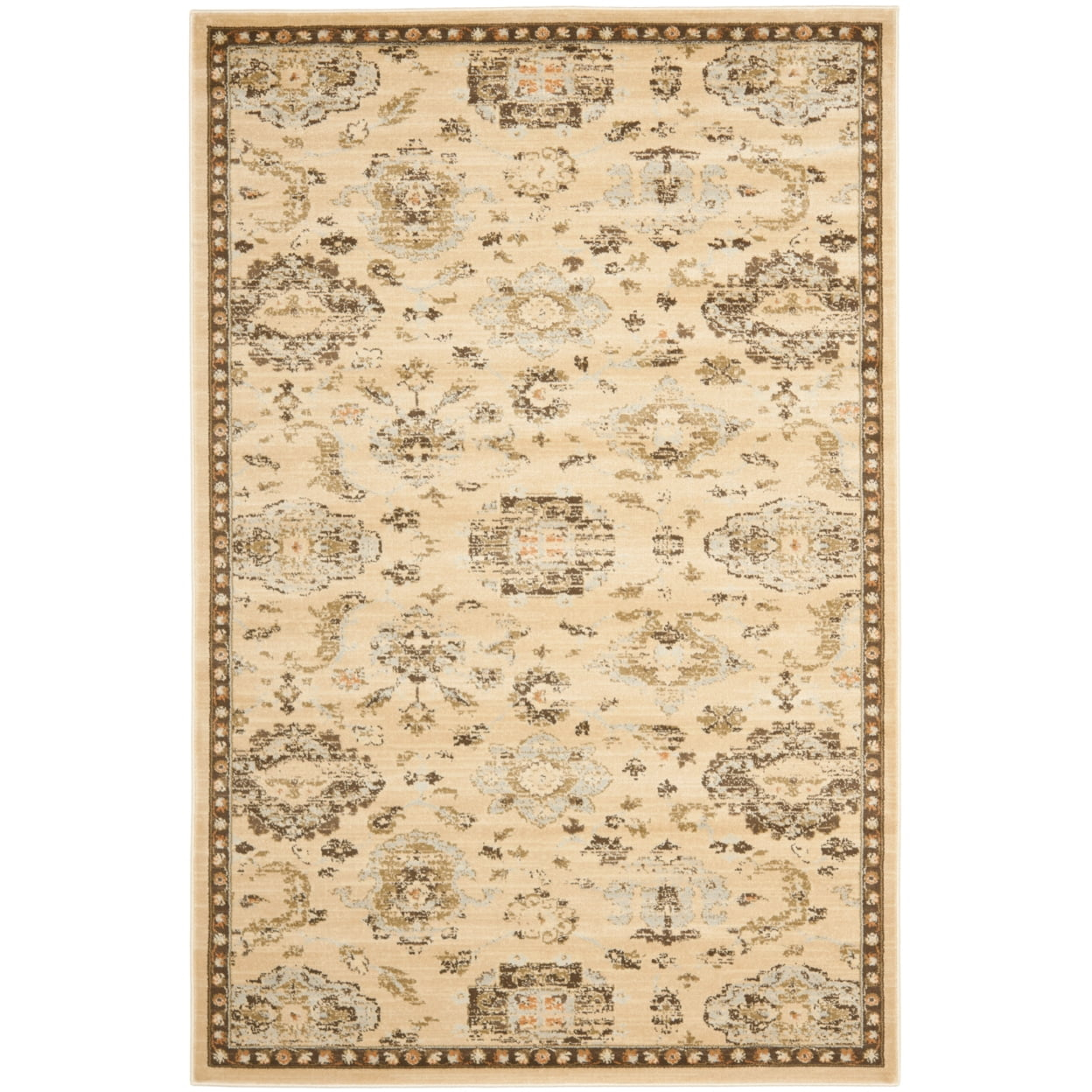 SAFAVIEH Florenteen Emory Abstract Overdyed Area Rug, Ivory/Brown, 5'1" x 7'7"