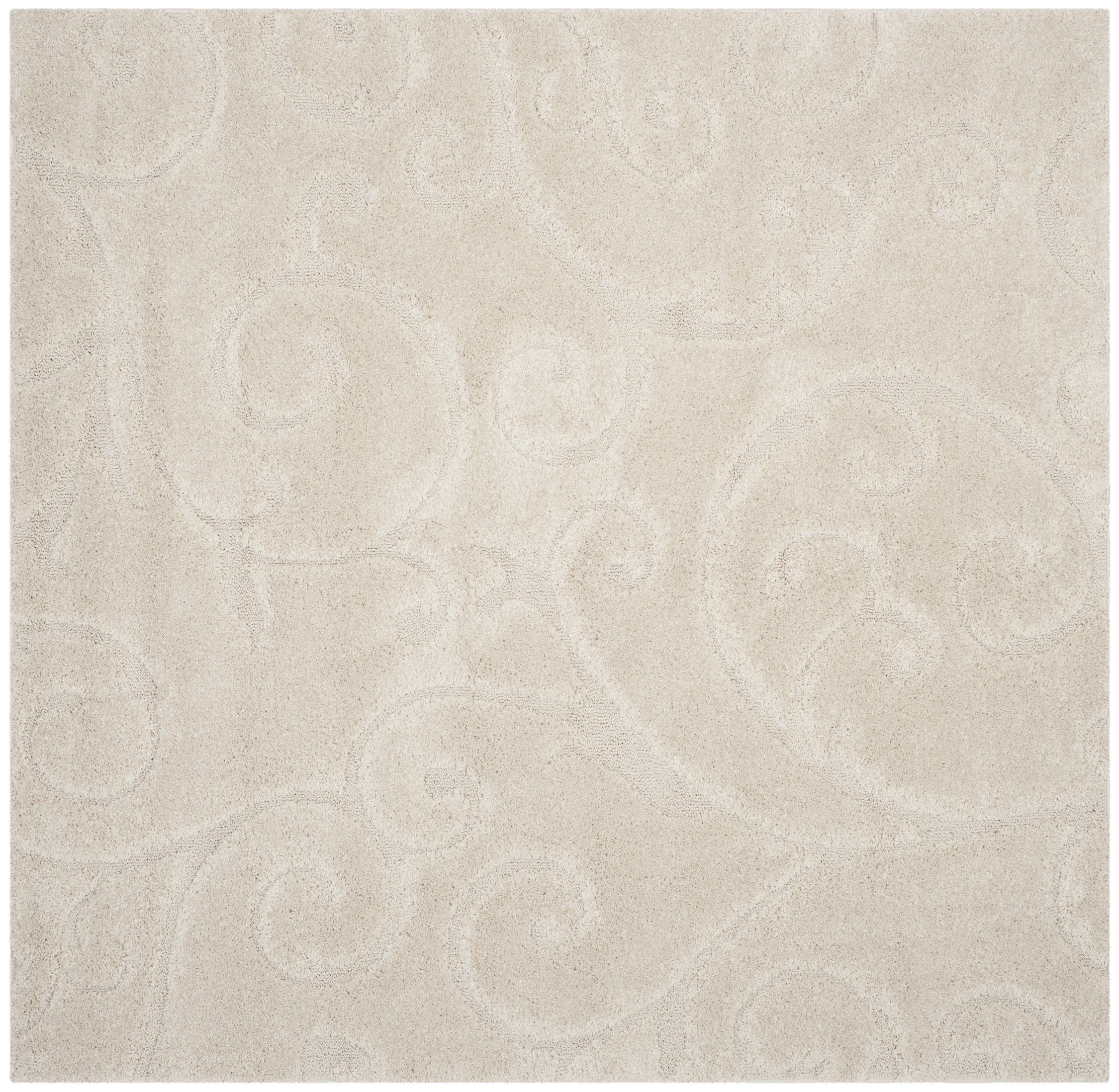 SAFAVIEH Florida Doug Floral Vines Shag Area Rug, Cream, 11' x 11' Square