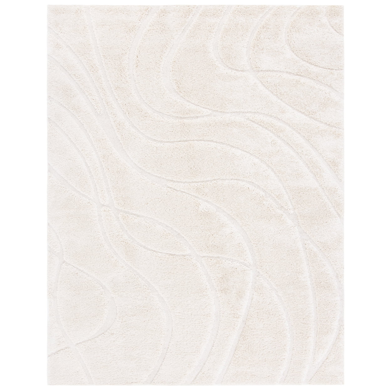 SAFAVIEH Florida Tamzen Abstract Shag Area Rug, Cream, 8' x 10'