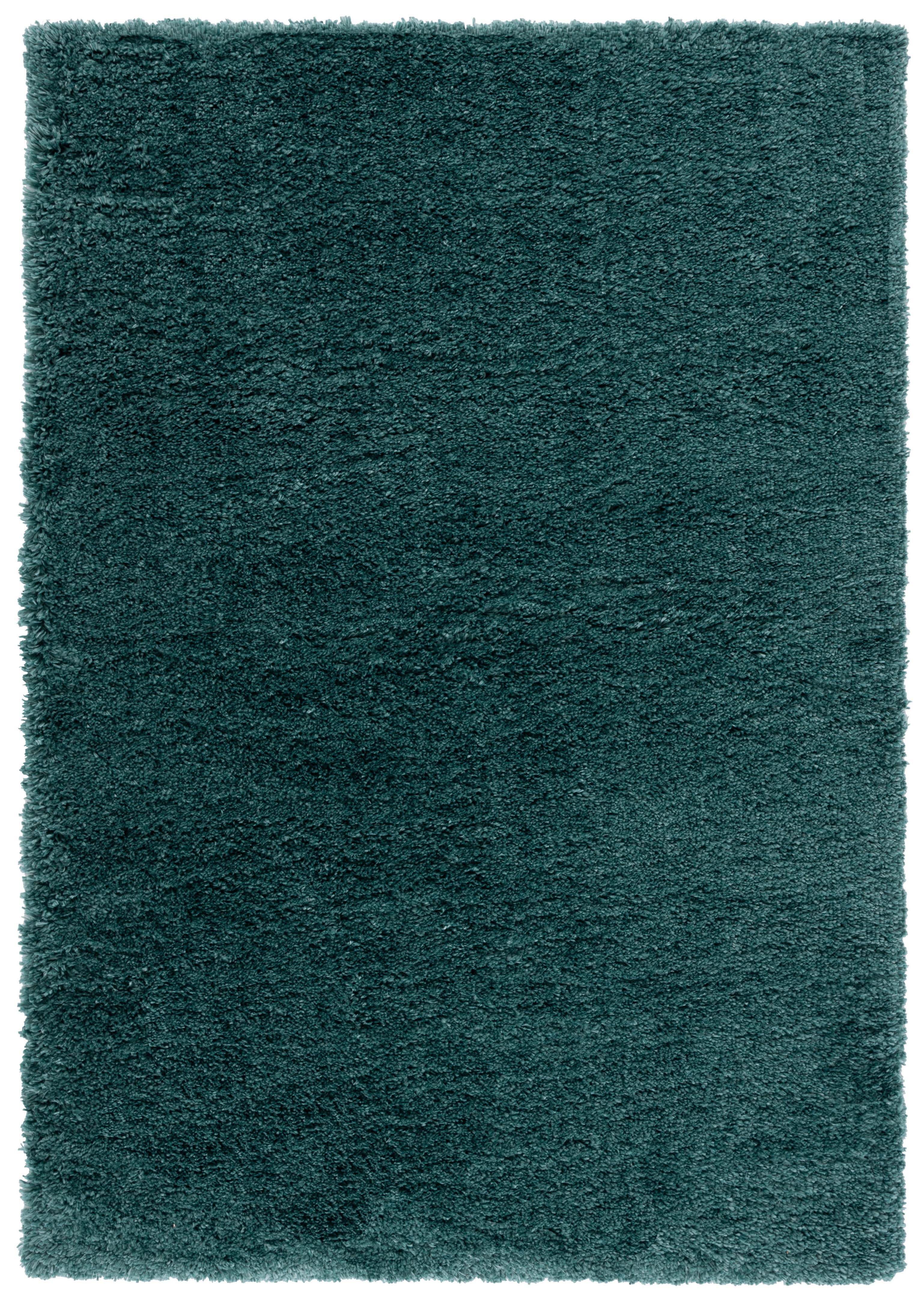SAFAVIEH Fontana Jamie Solid Shag Area Rug, Dark Green, 5'3" x 7'6"