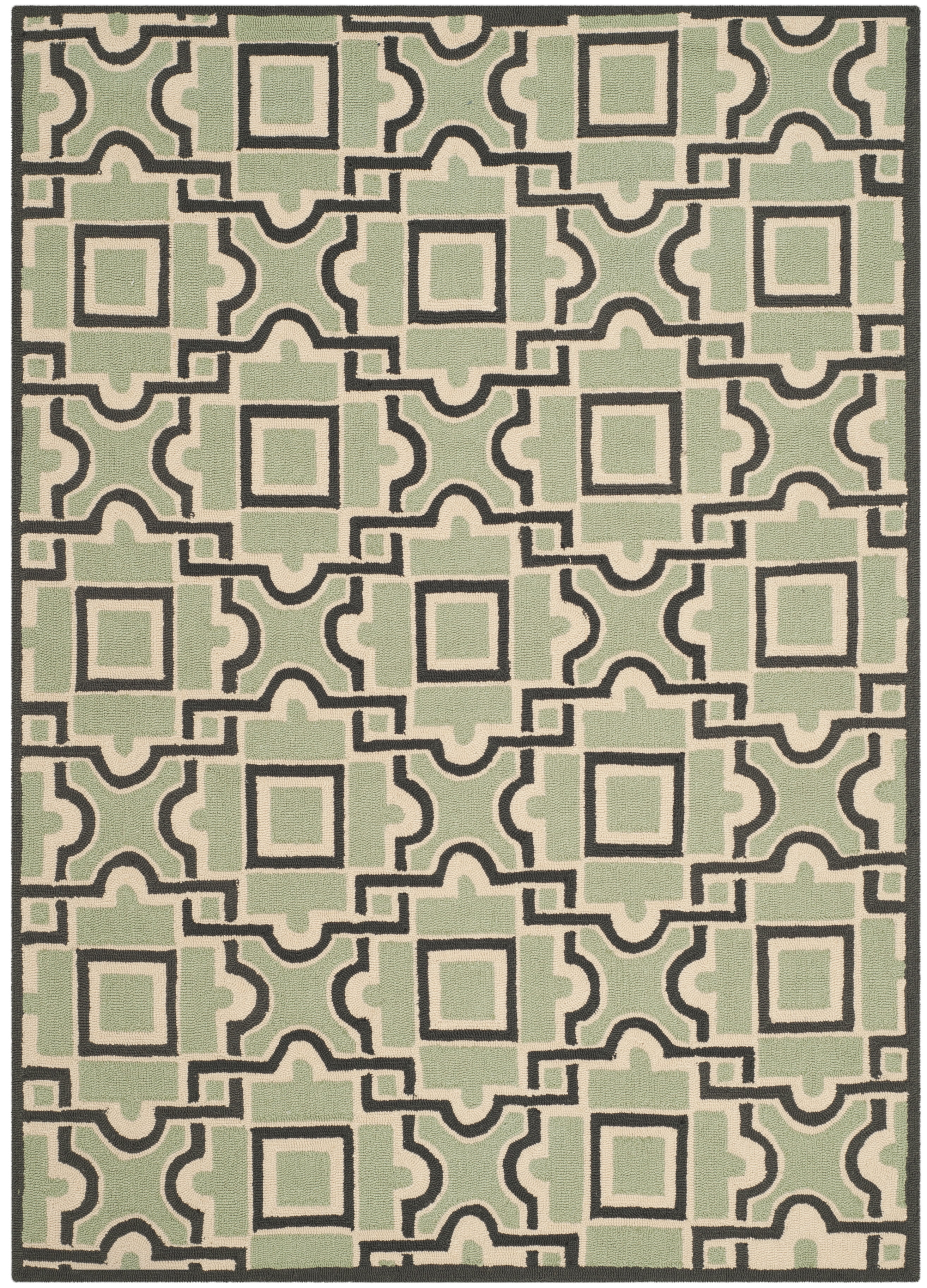 SAFAVIEH Four Seasons Gracelyn Geometric Area Rug, Spa/Dark Brown, 8' x 10'