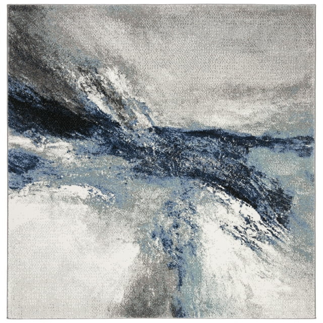 SAFAVIEH Galaxy Rosamund Abstract Area Rug, Blue/Grey, 12' x 12' Square