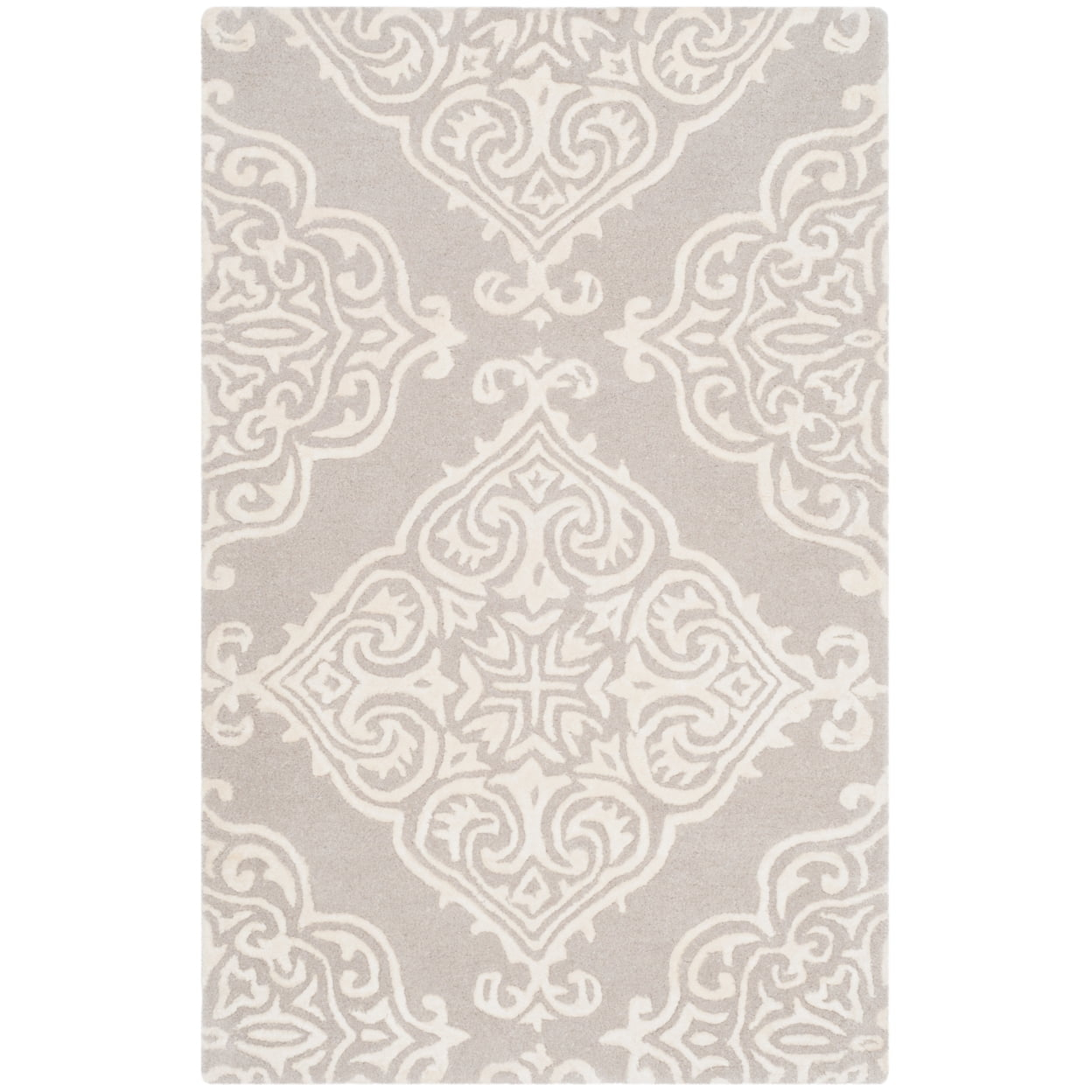 Glamour GLM568 Hand Tufted Indoor Accent Rug - Silver/Ivory - 2'x3' - Safavieh