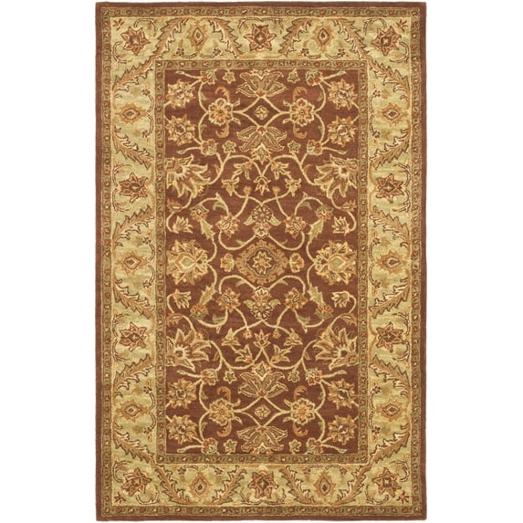 SAFAVIEH Golden Jaipur Dreda Border Wool Area Rug, Rust/Green, 6' x 9'