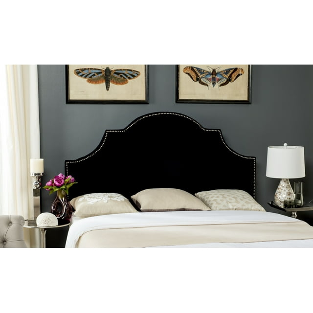 SAFAVIEH Hallmar Classic Elegant Upholstered Headboard, Full, Black Velvet