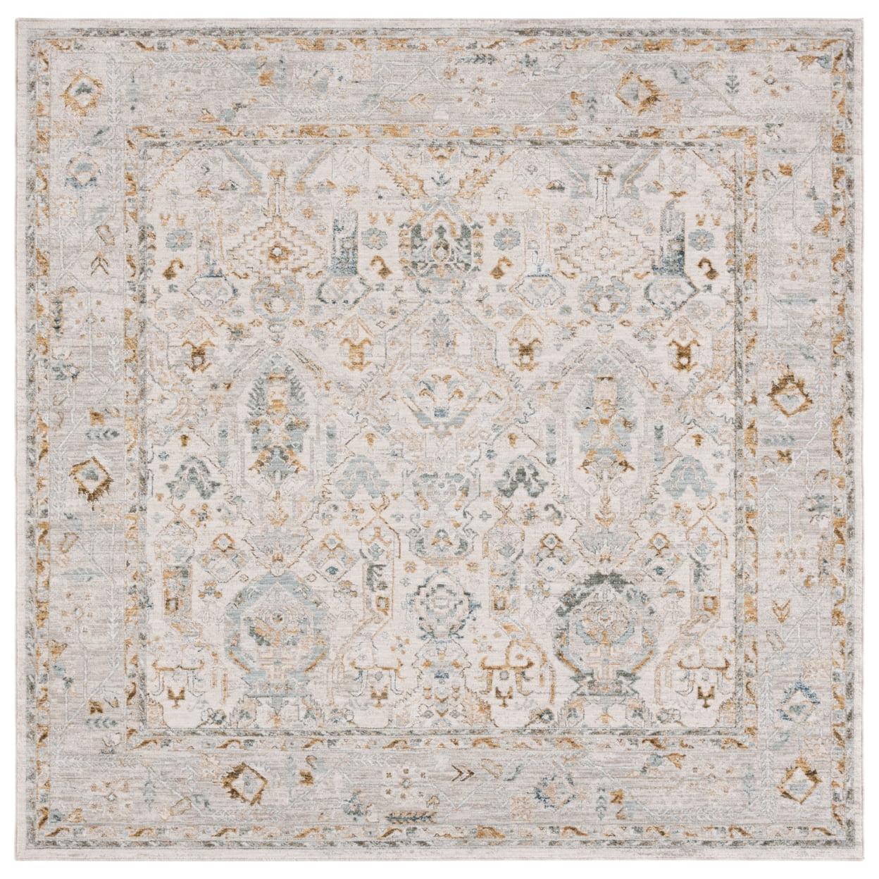 Hamilton HLT100 Power Loomed Area Rug - Gray/Blue - 6'7"x6'7" - Safavieh.