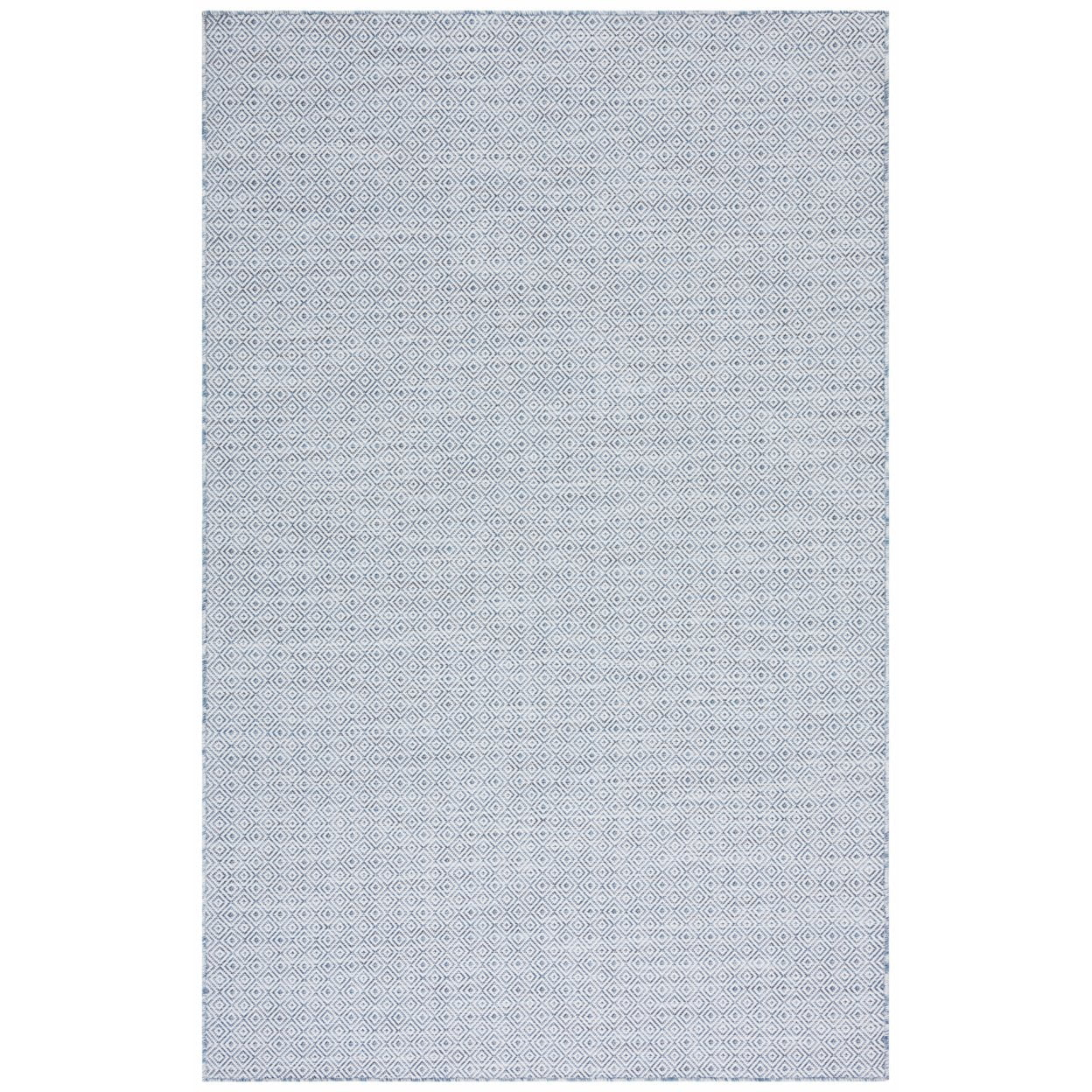 SAFAVIEH Hampton Ali Diamond Indoor/Outdoor Area Rug, Navy/Ivory, 8' x 10'